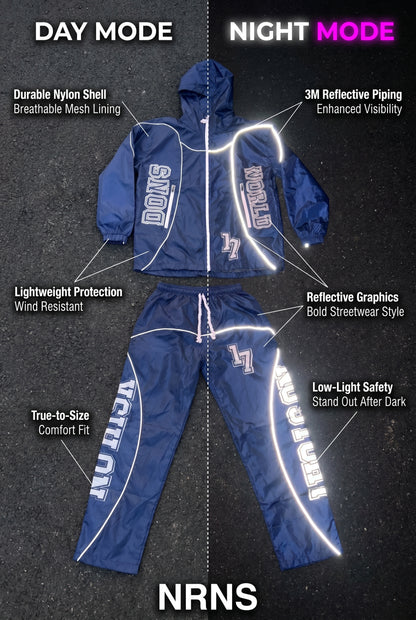 2 Tone Royal Blue Nylon Reflective Set