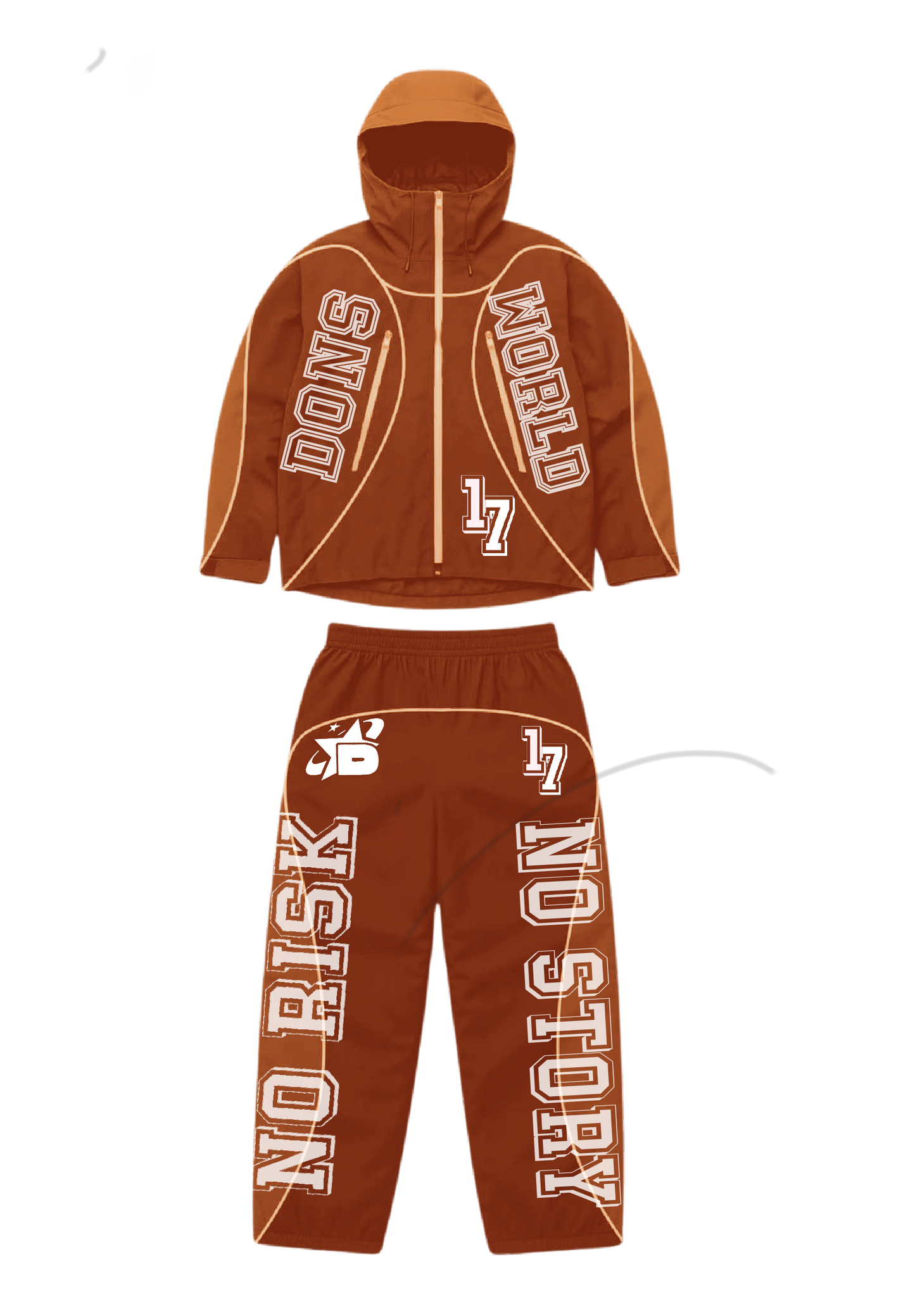 2 Tone Burnt Orange Nylon Set