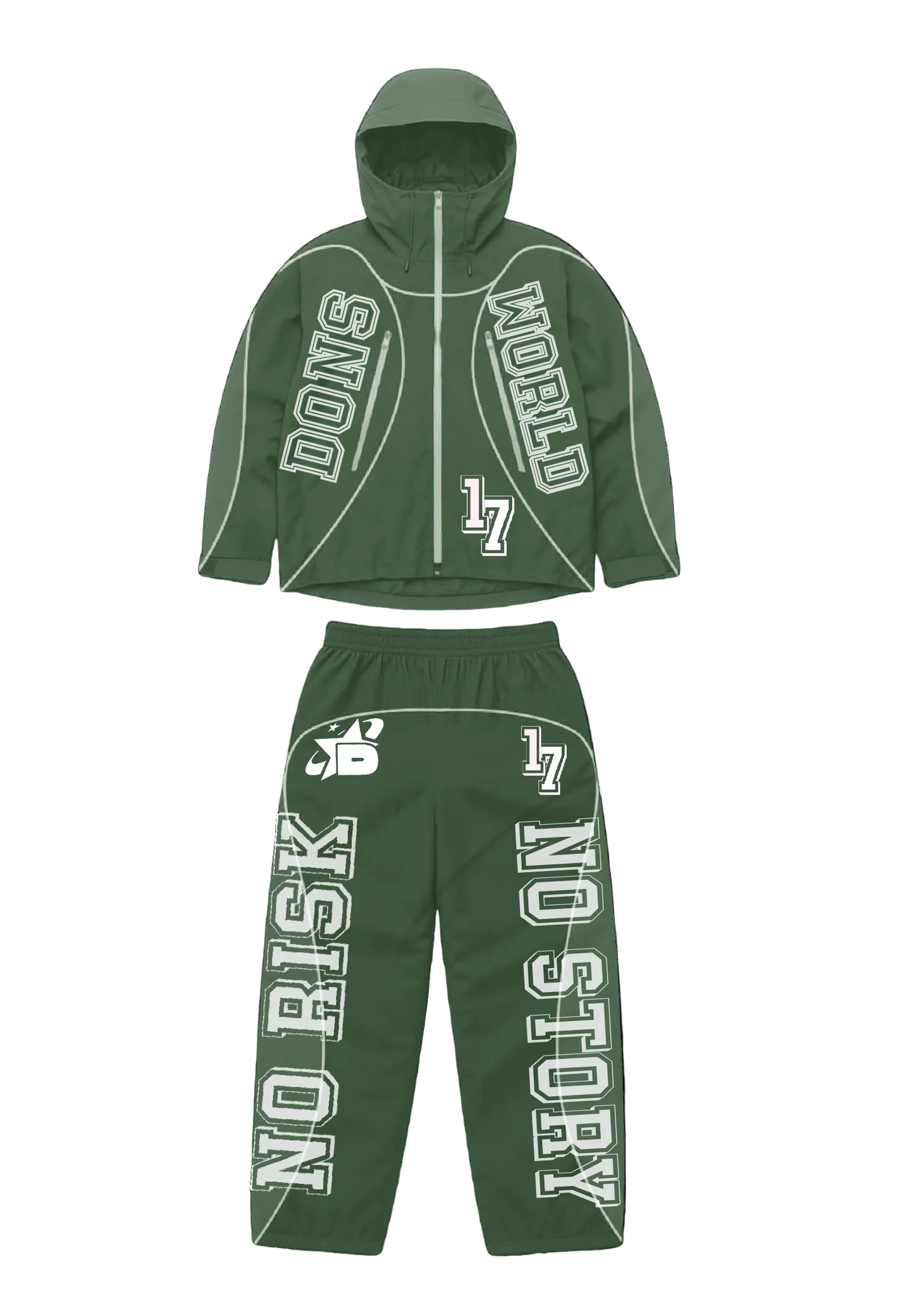 2 Tone Olive Green Nylon Reflective set