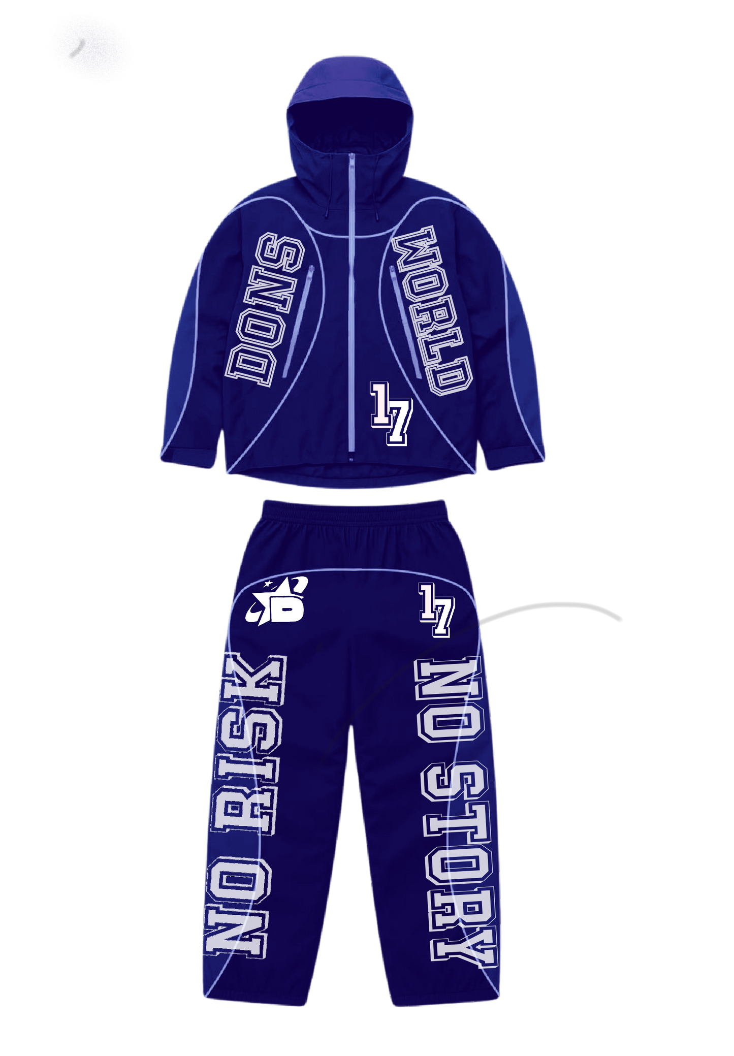 2 Tone Royal Blue Nylon Reflective Set